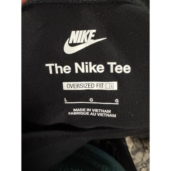 Nike Womens Rhinestone Just Do It Oversized T-Shirt Black Cotton Tee Large - Picture 3 of 5